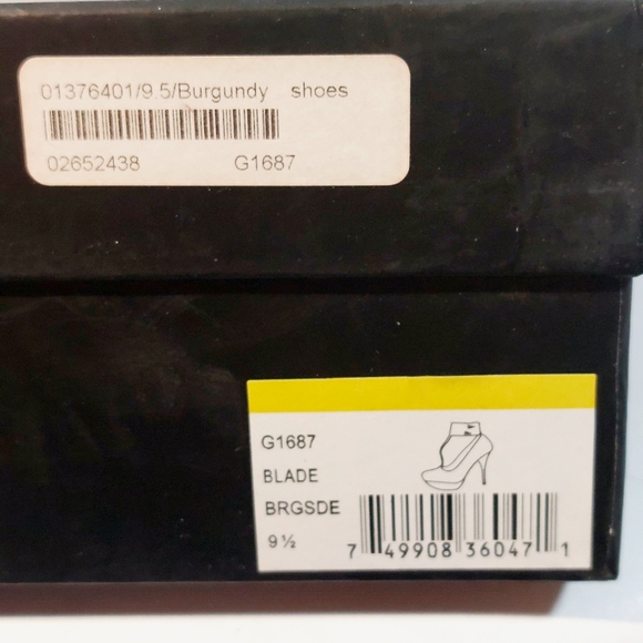 L.A.M.B. Burgundy suede Blade T-strap stiletto platform pumps, 9.5, never worn - Picture 15 of 16